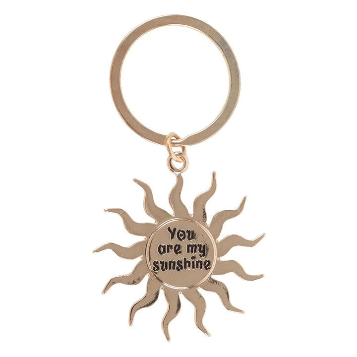 Gold Sun Keyring 'You Are My Sunshine'