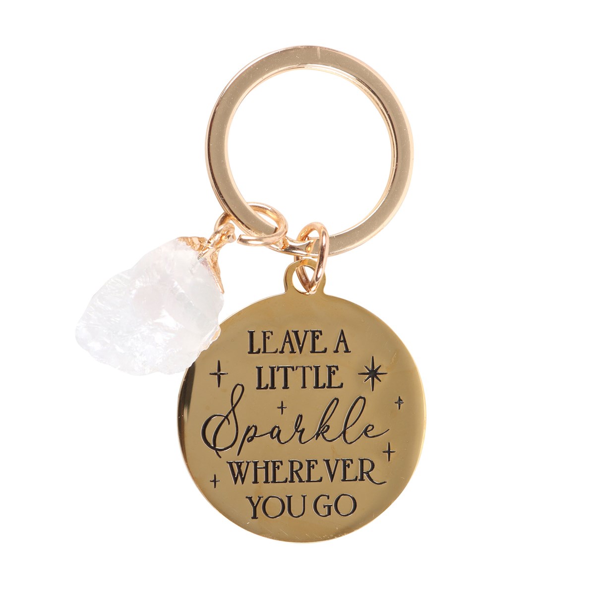 'Leave a Little Sparkle' - Clear Quartz Crystal Keyring