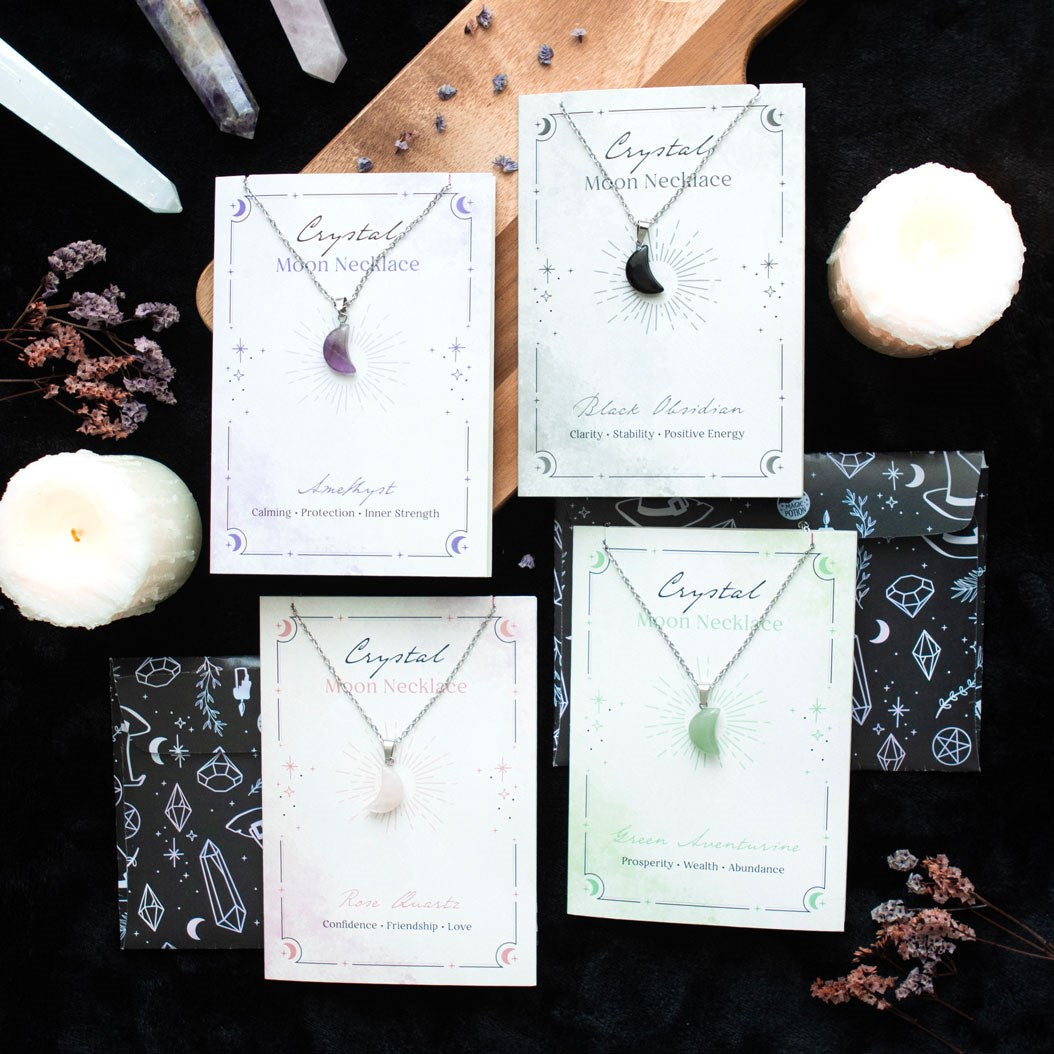 Moon Necklace on Greeting Card