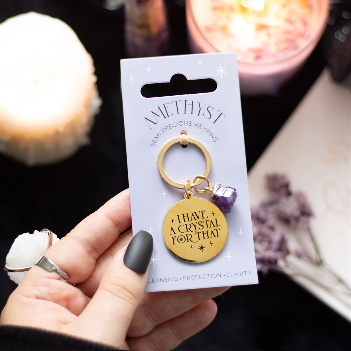 'I Have a Crystal for That' - Amethyst Crystal Keyring