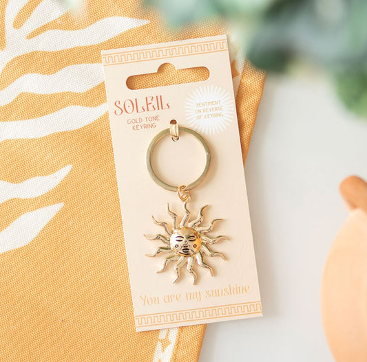 Gold Sun Keyring 'You Are My Sunshine'