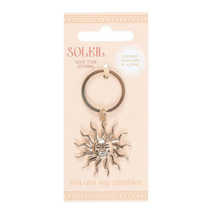 Gold Sun Keyring 'You Are My Sunshine'
